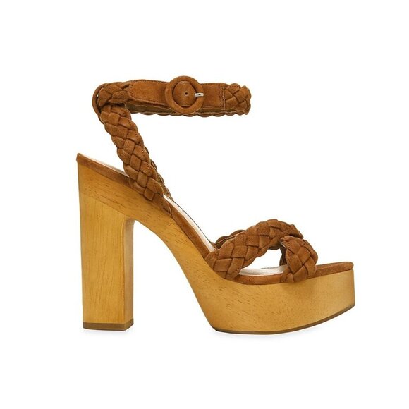 Veronica Beard Women's Gael Suede Braided Ankle-Strap Platform Sandals Sz 10.5